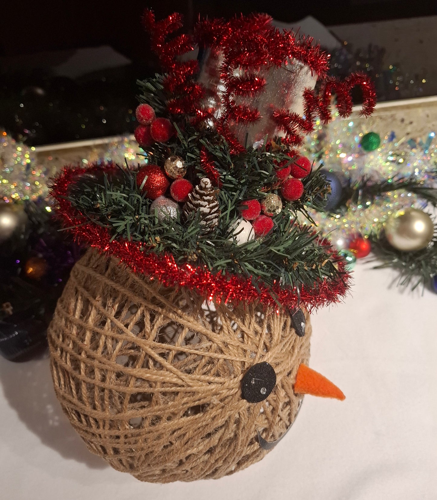 Snowman with lights
