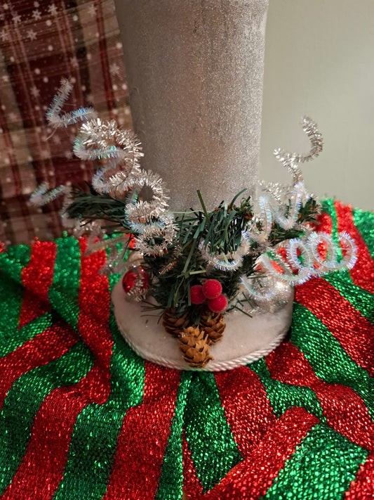 Handcrafted Mesh Flower Christmas Arrangement